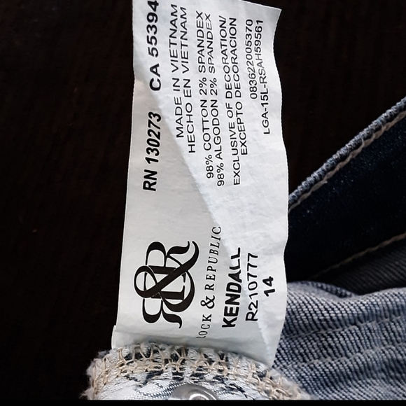 Rock & Republic Jeans Skinny Leg Size 14/32 Flap Pocket Crop NWOT - Picture 11 of 12